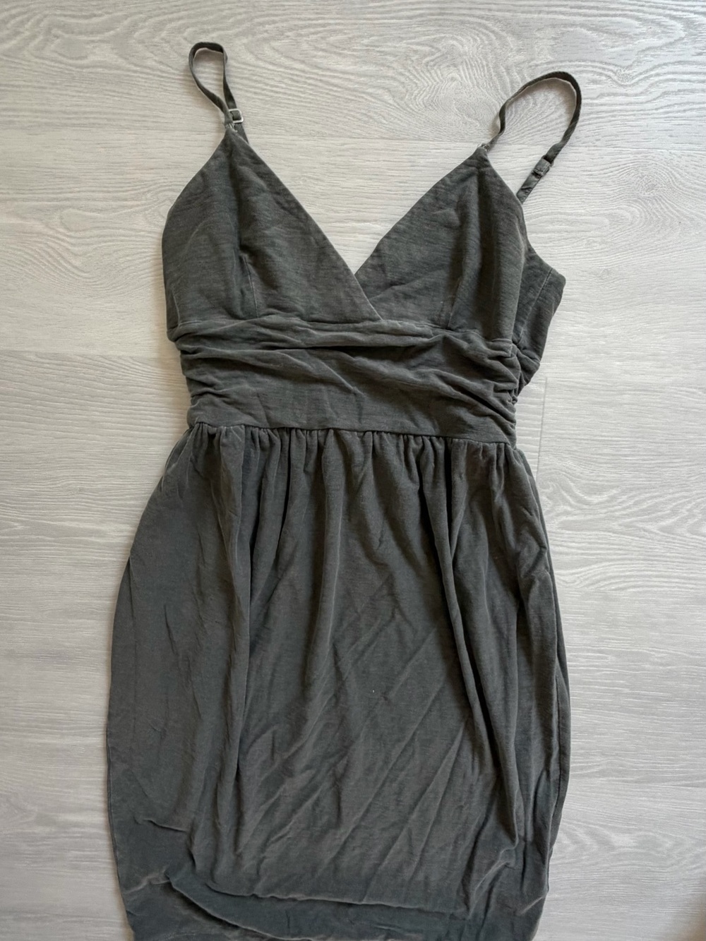 James Perse Charcoal Gray Sleeveless Wrap Mini Dress